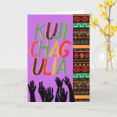 Kujichagulia Self-Determination Kwanzaa Kaart (Gele Bloem)