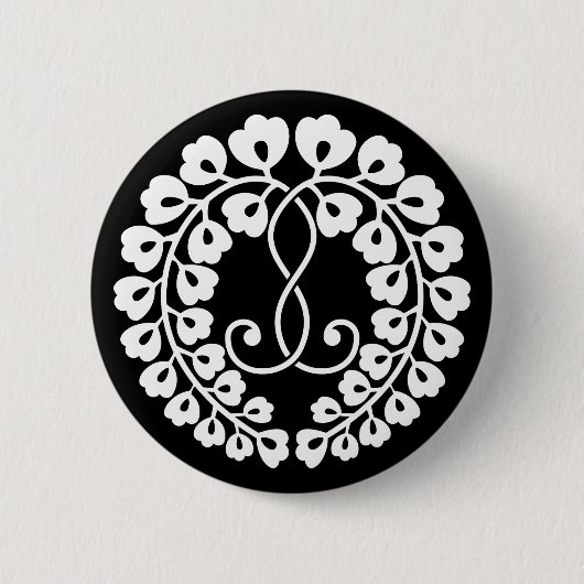 Kujo-wisteria Ronde Button 5,7 Cm (Voorkant)