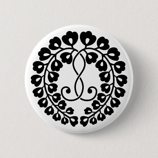 Kujo wisteria ronde button 5,7 cm (Voorkant)