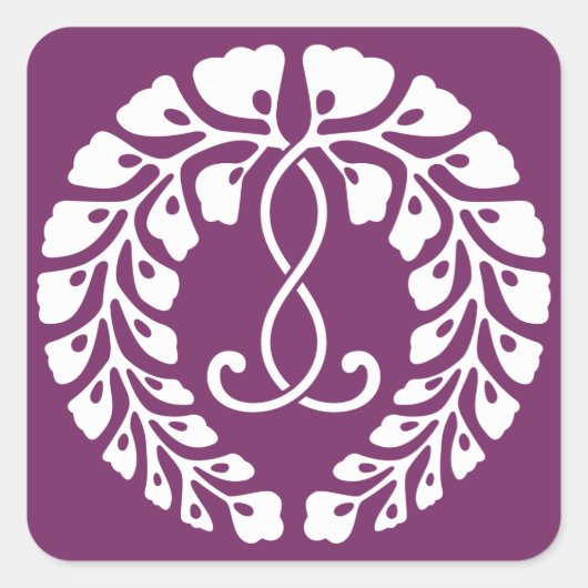 Kujo wisteria vierkante sticker (Voorkant)