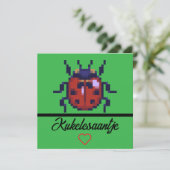 Kukelesaantje pixelart  kaart (Staand voorkant)