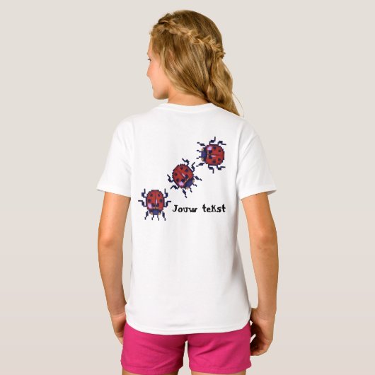 Kukelesaantjes pixelart shirt (Achterkant volledig)