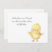 Küken betet briefkaart (Voorkant / Achterkant)