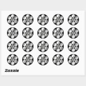 Kuki Clan Kamon Silver Chrome Ronde Sticker (Vel)