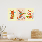 Kukie en tandenborstel poster (Keuken)