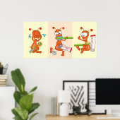 Kukie en tandenborstel poster (Thuiskantoor)