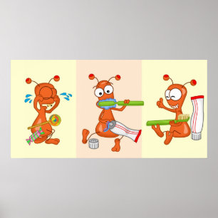 Kukie en tandenborstel poster