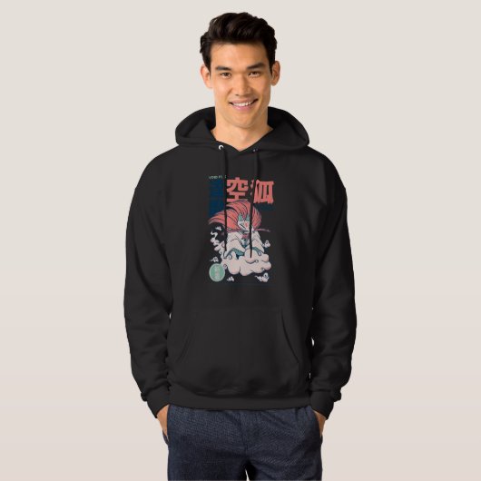 Kuko een goede naturel japans yokai als een vos in hoodie (Voorkant volledig)