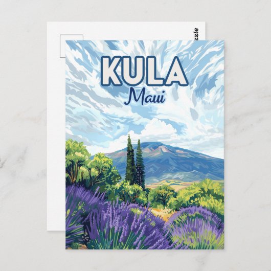 Kula Maui Haleakala Hawaii Lavendel Retro Briefkaart (Voorkant / Achterkant)