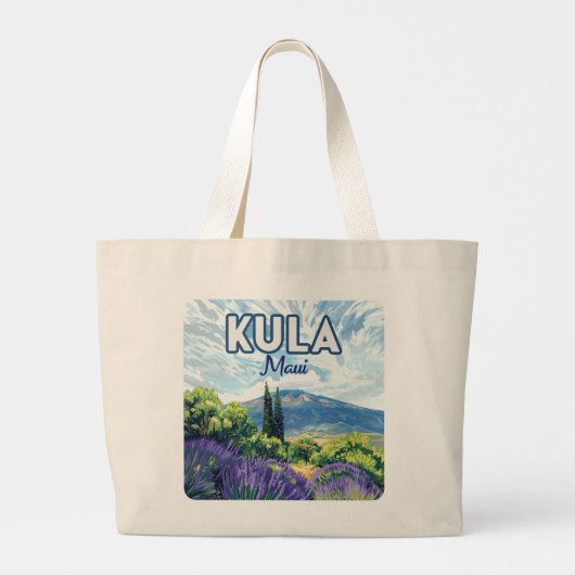 Kula Maui Haleakala Hawaii Lavendel Retro Grote Tote Bag (Achterkant)