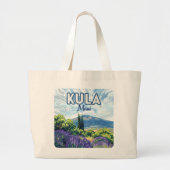 Kula Maui Haleakala Hawaii Lavendel Retro Grote Tote Bag (Voorkant)