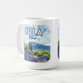 Kula Maui Haleakala Hawaii Lavendel Retro Koffiemok (Voorkant links)