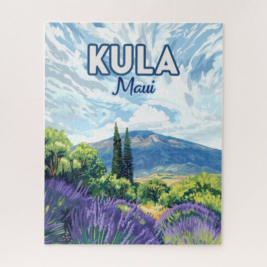 Kula Maui Haleakala Hawaii Lavendel Retro Legpuzzel (Verticaal)