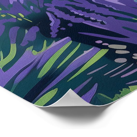 Kula Maui Haleakala Hawaii Lavendel Retro Poster (Hoek)