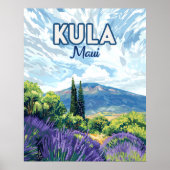 Kula Maui Haleakala Hawaii Lavendel Retro Poster (Voorkant)