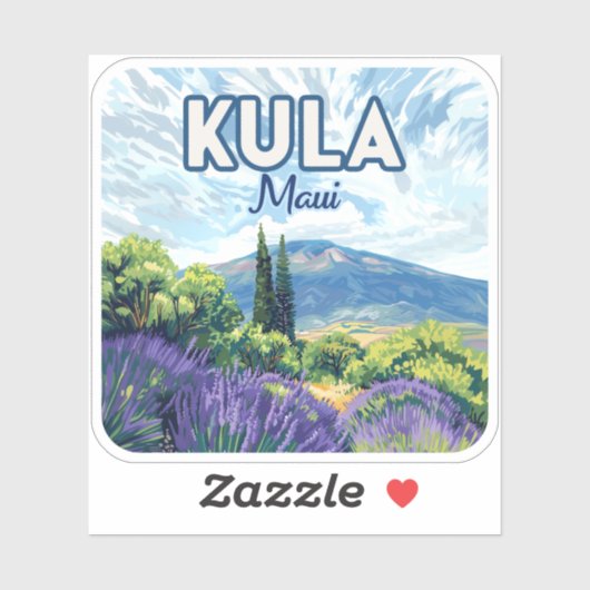 Kula Maui Haleakala Hawaii Lavendel Retro Sticker (Vel)