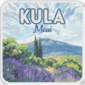 Kula Maui Haleakala Hawaii Lavendel Retro Sticker (Voorkant)