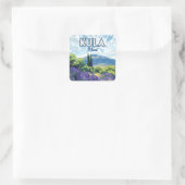 Kula Maui Haleakala Hawaii Lavendel Retro Vierkante Sticker (Tas)