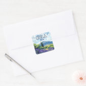 Kula Maui Haleakala Hawaii Lavendel Retro Vierkante Sticker (Envelop)