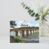 Kuldiga Bakstenen Brug Letland Briefkaart (Staand voorkant)