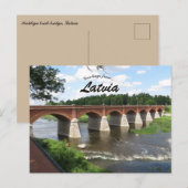 Kuldiga Bakstenen Brug Letland Briefkaart (Voorkant / Achterkant)