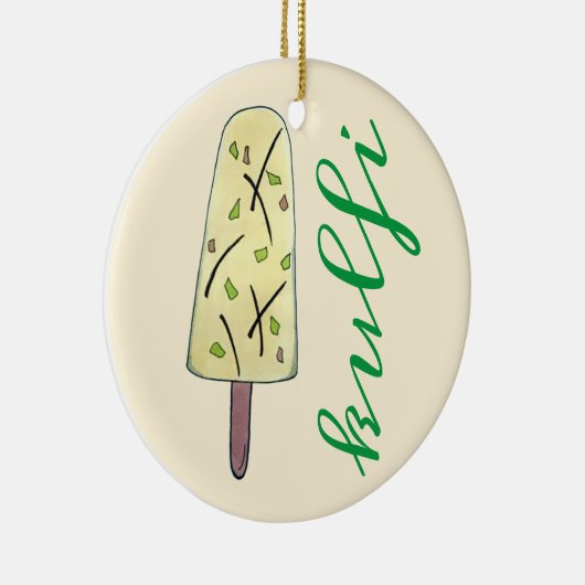 Kulfi Qulfi Indian Food Ice Cream Frozen Dessert Keramisch Ornament (Rechts)