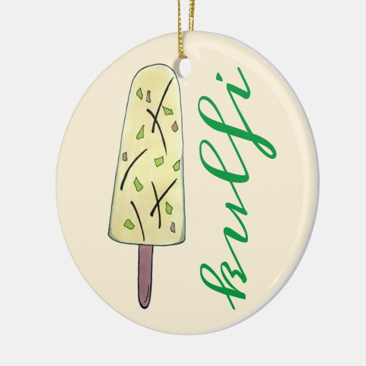 Kulfi Qulfi Indian Food Ice Cream Frozen Dessert Keramisch Ornament (Links)