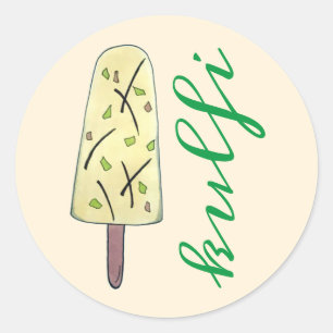 Kulfi Qulfi Indian Food Ice Cream Frozen Dessert Ronde Sticker