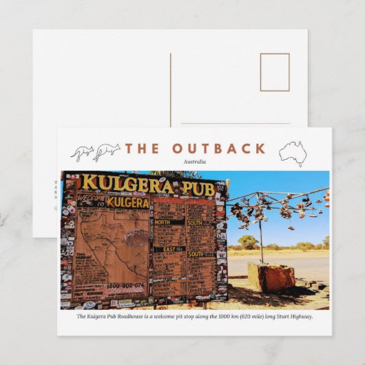 Kulgera Roadhouse Sign Briefkaart (Voorkant / Achterkant)
