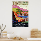  Kuling China Golfer and Landscape Travel Poster (Keuken)
