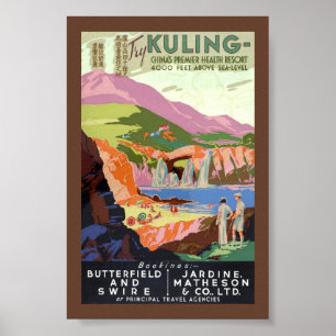 Kuling China Vintage Reisposter Gerestaureerd Poster