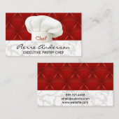 Kulinier Hoed Rood Leren Bekleding Achtergrond Klantenkaartje (Voorkant / Achterkant)
