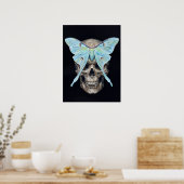 kull en Luna Moth — Memento Mori Impasto Poster (Keuken)