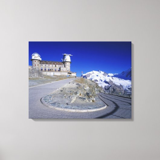 Kulm hotel en pad, Gornergrat, Zermatt, Canvas Afdruk (Voorkant)
