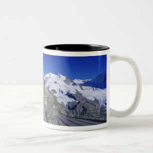 Kulm hotel en pad, Gornergrat, Zermatt, Tweekleurige Koffiemok