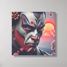 Kumadori Kabuki 2 Canvas Afdruk