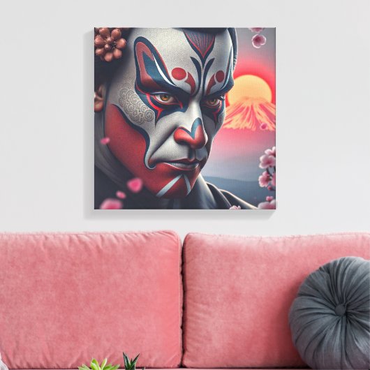 Kumadori Kabuki 2 Canvas Afdruk (Insitu (Woonkamer))