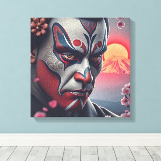 Kumadori Kabuki 2 Canvas Afdruk (Insitu (Houten vloer))