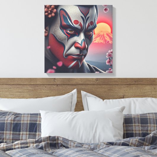 Kumadori Kabuki 2 Canvas Afdruk (Insitu (Slaapkamer))