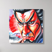 Kumadori Kabuki 3 Canvas Afdruk (Voorkant)