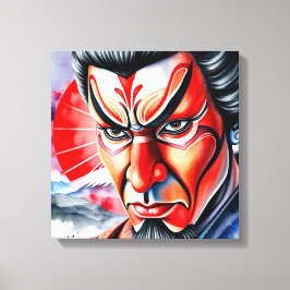 Kumadori Kabuki 3 Canvas Afdruk