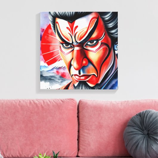 Kumadori Kabuki 3 Canvas Afdruk (Insitu (Woonkamer))