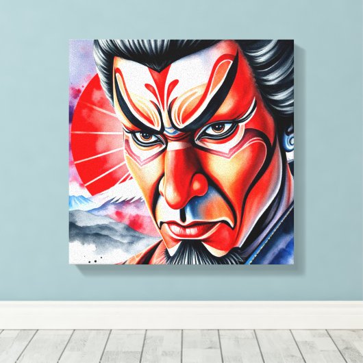Kumadori Kabuki 3 Canvas Afdruk (Insitu (Houten vloer))