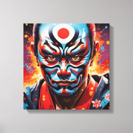 Kumadori Kabuki 4 Canvas Afdruk