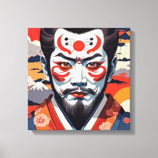 Kumadori Kabuki 5 Canvas Afdruk (Voorkant)