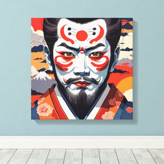 Kumadori Kabuki 5 Canvas Afdruk (Insitu (Houten vloer))