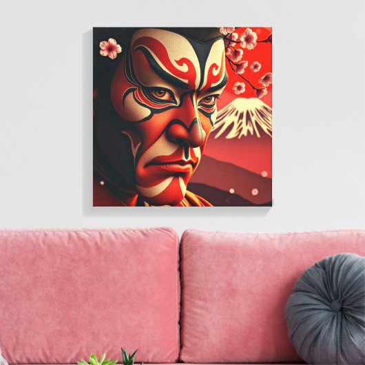 Kumadori Kabuki Canvas Afdruk (Insitu (Woonkamer))