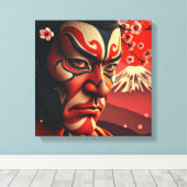 Kumadori Kabuki Canvas Afdruk (Insitu (Houten vloer))