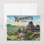 Kumamoto ansichtkaart briefkaart (Voorkant / Achterkant)