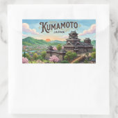 Kumamoto ansichtkaart rechthoekige sticker (Tas)